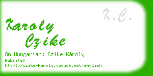 karoly czike business card