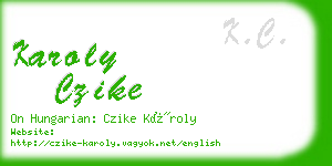 karoly czike business card